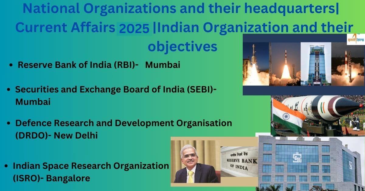 National Organizations and their Headquarters