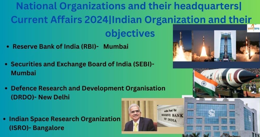 Indian Organizations and their objectives